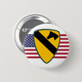 Badge Rond 5 Cm 1ère division de cavalerie Patch États-Unis (Devant & derrière)