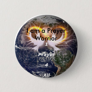 Badge Rond 5 Cm 1prayer4all14, je suis un guerrier de prière