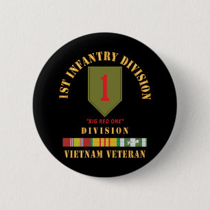 Badge Rond 5 Cm 1re division d'infanterie - Big Red One - Vietnam 