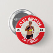 Badge Rond 5 Cm 1st Marathon Runner First Running Marathoner 26 2 (Devant & derrière)