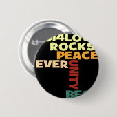 Badge Rond 5 Cm 2014 Love Rocks Peace Art Imprimer (Devant & derrière)