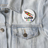 Badge Rond 5 Cm 2014 : Luge (En situation)