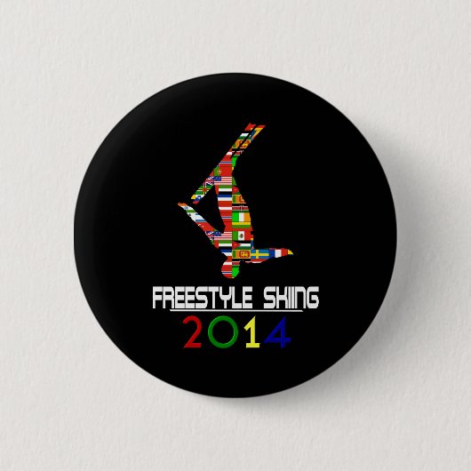 Badge Rond 5 Cm 2014 : Ski de style libre (Devant)