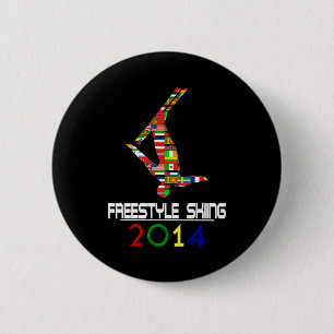 Badge Rond 5 Cm 2014 : Ski de style libre