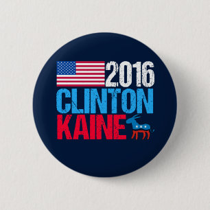 Badge Rond 5 Cm 2016 Hillary Clinton Tim Kaine