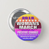 Badge Rond 5 Cm 2018 mars de la femme (Devant & derrière)