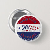 Badge Rond 5 Cm 2020 Votre Vote Compte (Devant & derrière)