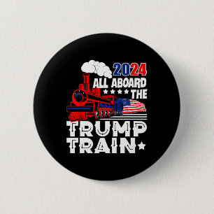 Badge Rond 5 Cm 2024 À Bord Du Trump Train Usa American Flag