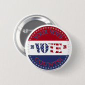 Badge Rond 5 Cm 2024 Votre vote compte USA Drapeau VOTE (Devant & derrière)