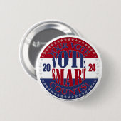 Badge Rond 5 Cm 2024 Votre vote compte voter Smart (Devant & derrière)