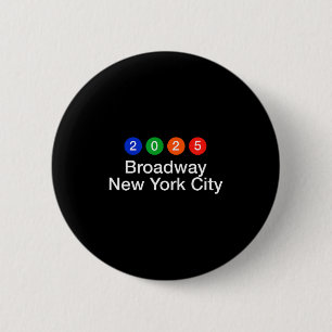 Badge Rond 5 Cm 2025 Broadway New York City Style Nouvel An