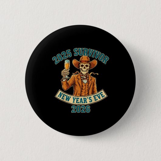 Badge Rond 5 Cm 2025 Survivor New Year's Eve 2026  (Devant)