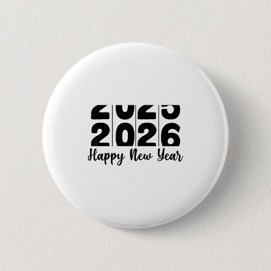 Badge Rond 5 Cm 2026 Happy New Year Bold Numbers Celebration Party (Devant)