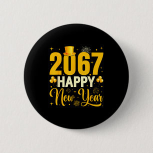 Badge Rond 5 Cm 2067 Bonne Année Rétro Drôle 67 Six Sept Mème