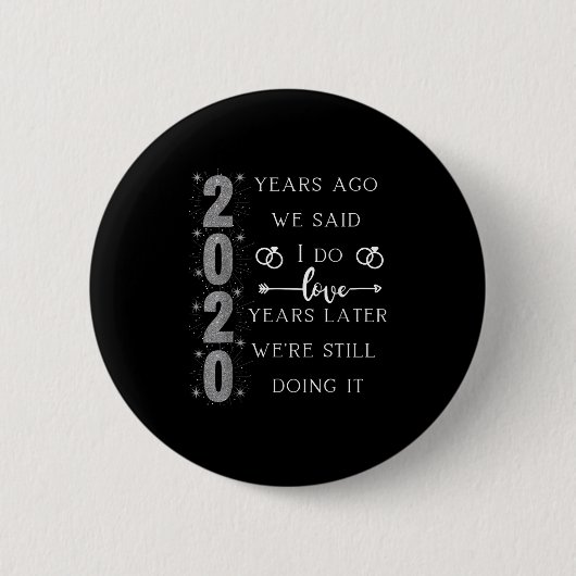 Badge Rond 5 Cm 20 Year Wedding Anniversary. We Said I Do. We're S (Devant)