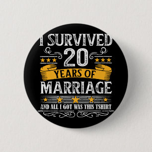 Badge Rond 5 Cm 20e anniversaire de Mariage mariée de jupes mari W