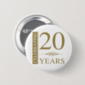 Badge Rond 5 Cm 20e anniversaire du Mariage (Devant & derrière)