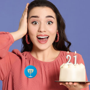 Badge Rond 5 Cm 21e anniversaire insigne épingle 21 ans célébratio