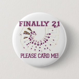 Badge Rond 5 Cm 21ème Anniversaire