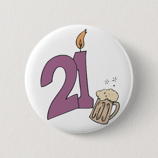 Badge Rond 5 Cm 21ème Boissons d'anniversaire (Devant)