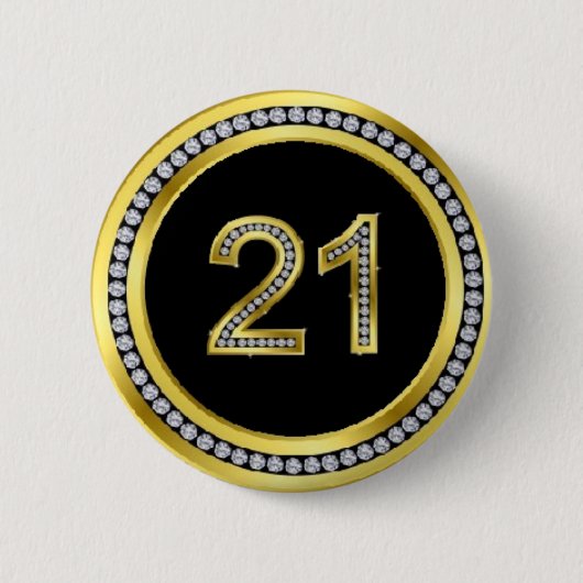 Badge Rond 5 Cm 21ème borne d'anniversaire de diamant (Devant)
