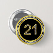 Badge Rond 5 Cm 21ème borne d'anniversaire de diamant (Devant & derrière)