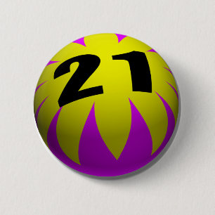 Badge Rond 5 Cm 21ème Cadeaux d'anniversaire, ballon de plage 21