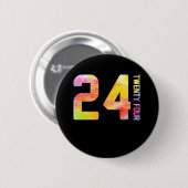 Badge Rond 5 Cm 24 Ans Vingt-quatre (Devant & derrière)