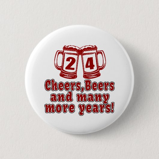 Badge Rond 5 Cm 24 conceptions d'anniversaire de bières (Devant)