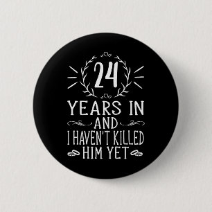 Badge Rond 5 Cm 24e anniversaire de Mariage pour elle - 24 ans Mar