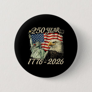 Badge Rond 5 Cm 250 Ans 1776 2026 250e Anniversaire 4 juillet