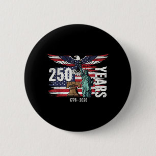 Badge Rond 5 Cm 250 Ans 1776 2026 Amérique 4 juillet Aigle