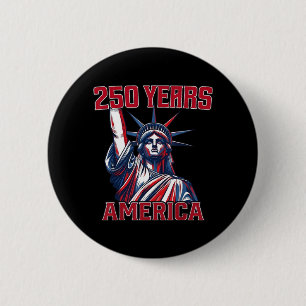 Badge Rond 5 Cm 250 Ans AAAmerica Statue de la Liberté Drapeau USA