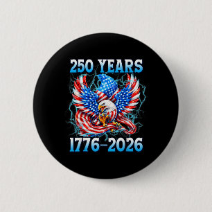 Badge Rond 5 Cm 250 ans AAAmericain 1776 2026 250e USA Aigle 4e