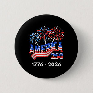 Badge Rond 5 Cm 250 Ans d'Amérique Anniversaire 250e Indépendance