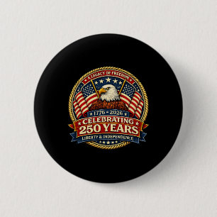 Badge Rond 5 Cm 250 Ans De Liberté 1776 2026 Ld Eagle 250e Anniver