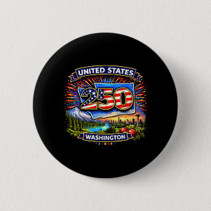 Badge Rond 5 Cm 250 Ans d'Indépendance de Washington des États-Uni