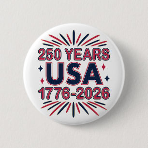 Badge Rond 5 Cm 250 ans États-Unis 1776–2026 Semiquincentenaire