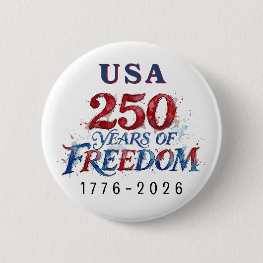 Badge Rond 5 Cm 250 Years America Anniversary  (Devant)