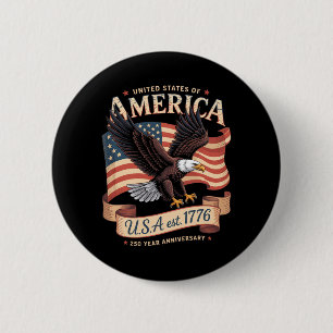 Badge Rond 5 Cm 250e anniversaire des États-Unis 4 juillet américa