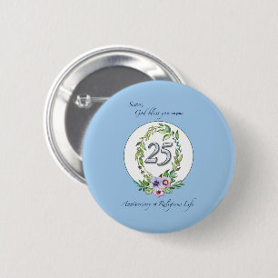 Badge Rond 5 Cm 25e anniversaire de la couronne catholique des nat