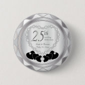Badge Rond 5 Cm 25e anniversaire du Mariage d'argent (Devant)