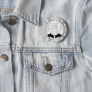 Badge Rond 5 Cm 25e anniversaire du Mariage d'argent