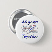 Badge Rond 5 Cm 25ème. Anniversaire (Devant & derrière)