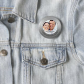 Badge Rond 5 Cm 25ème Mariage d'argent avec une photo (En situation)