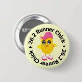 Badge Rond 5 Cm 26,2 Poussin de coureur (Devant & derrière)
