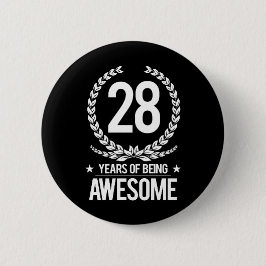 Badge Rond 5 Cm 28ème Anniversaire (28 ans d'être impressionnants) (Devant)