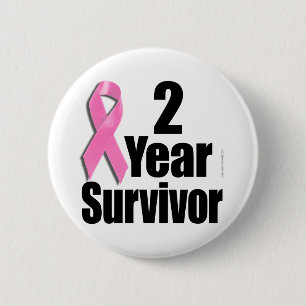 Badge Rond 5 Cm 2 ans Survivant du cancer du sein