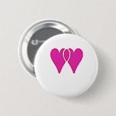 Badge Rond 5 Cm 2 Coeurs ensemble Amour RB Modèle (Devant & derrière)