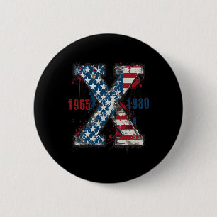 Badge Rond 5 Cm (2 Côté)4 juillet Trump American Flag Usa